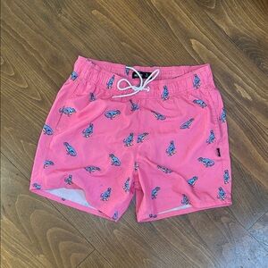 Hollister Surfing Dinosaur Swim Trunks Pink S